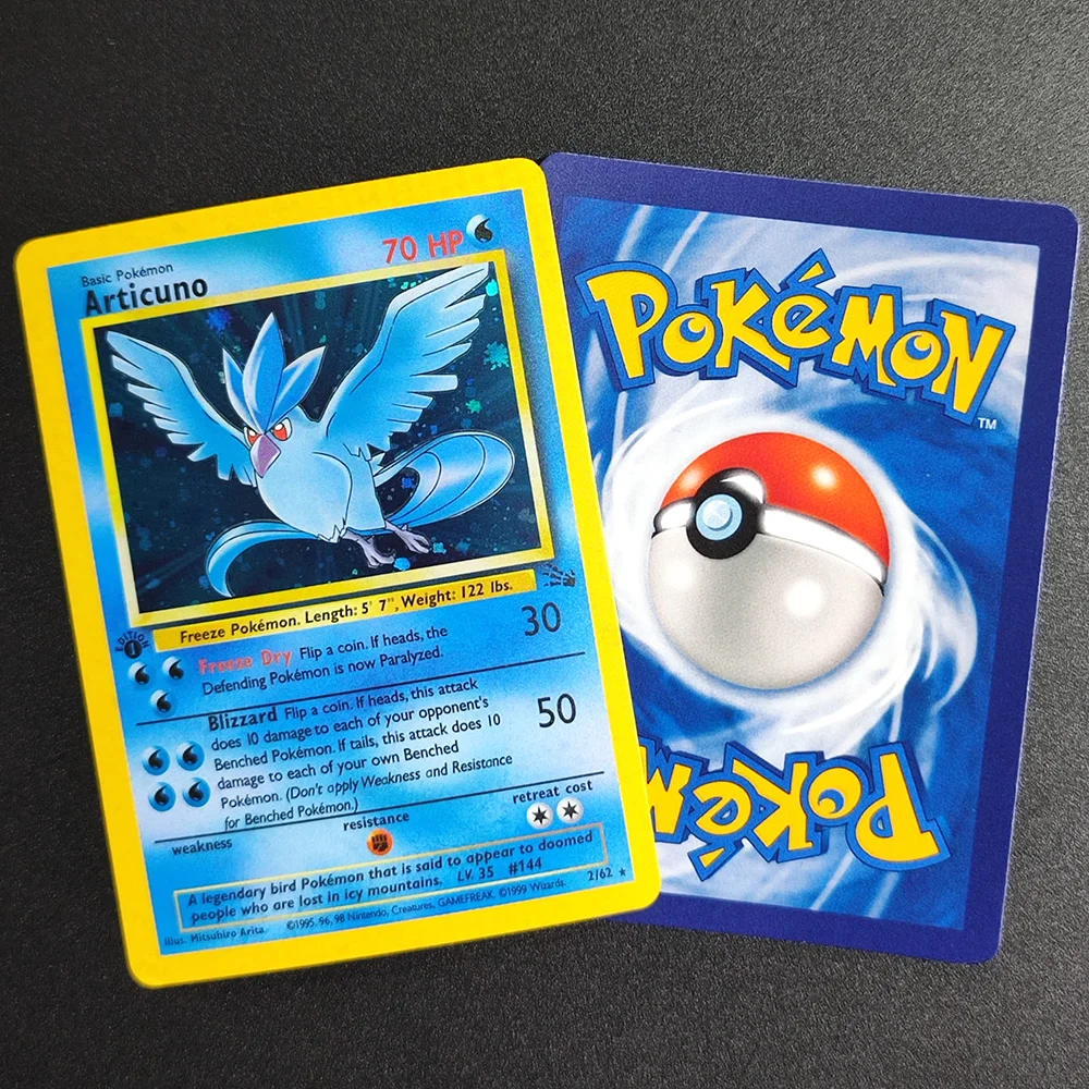 Фото DIY Proxy PTCG 1999, 1-е издание, английский Dragonite Gengar Articuno Moltres Lapras Ditto Raichu Hypno Holo, коллекционная карточная игрушка №3
