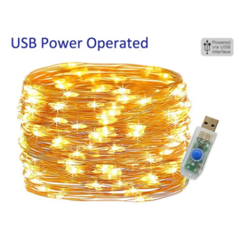 

Durable USB Copper Wire Lamp USB Remote Control 8 Function Lamp String Holiday Gift Birthday Decoration