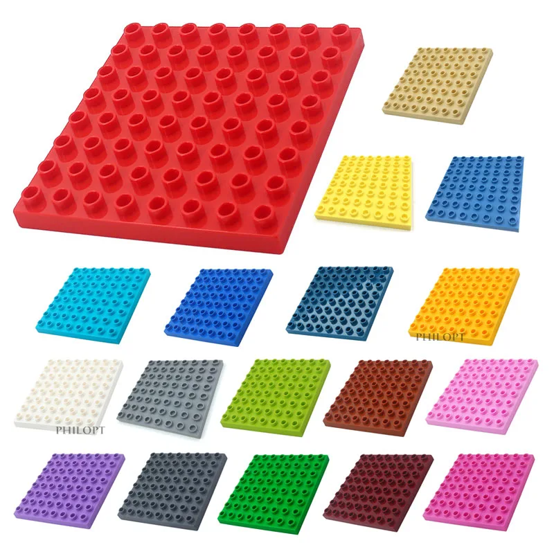 

6 шт./лот кирпичи 8 × 8 «сделай сам» собранные аксессуары Массовая часть совместимые большие строительные блоки игрушка для детей праздничны...