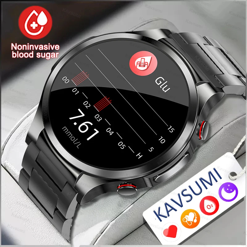 

2023 Painless Non-invasive Blood Sugar Smart Watch Men ECG+PPG Health Blood Pressure Sport Smartwatch Women Glucometer Watch