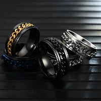 bipin cool stainless steel swivel ring high quality punk chain ring swivel male jewelry party gift