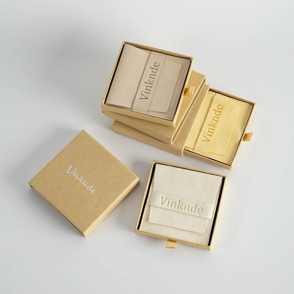 Custom Printed Hard Paper Cardboard jewellery Box Luxury Drawer Slide Out Ring Jewelry Packaging Box Suede Gift Bags With Logo