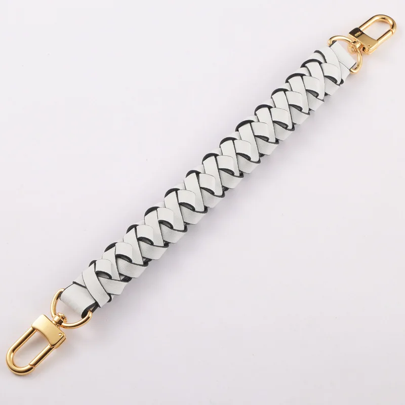 Synthetic Second Grade Leather Braided Hand-carried Handle Strap For Designer Women Handbag Lady Shoulder Bucket Bag Replacement