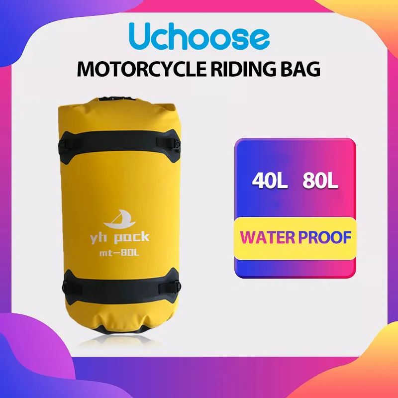 

40 80 Liter Swimming Travel Bag Waterproof Motorcycle Rear Tail Bag Travel Dry Bag 500D