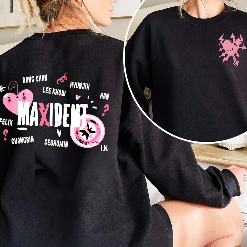 

Korean Kpop Sweatshirt Maxident Stray Kids Crewneck Sweatshirt Graphic Bang Chan Straykids Maniac Hoodies Female Clothing