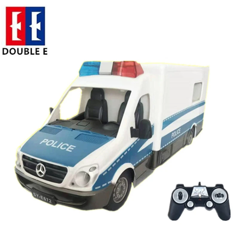 

Double E E672 RC Car 1:18 Scale Truck Remote Control Police Car Simulation with Light and Music Siren and HornToys for Boys Gift