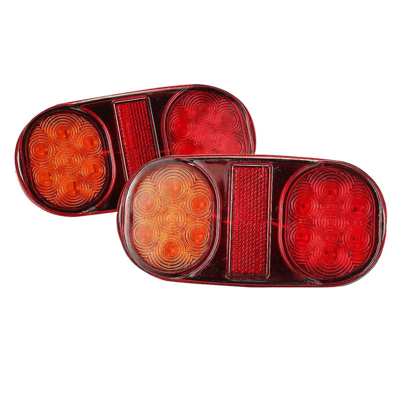 

2Pcs 24V Car Truck Tail Light Trailer Rear Brake Stop Turn Signal Indicator Lamp LED Caravan Tractor RV Camper Lorry Van