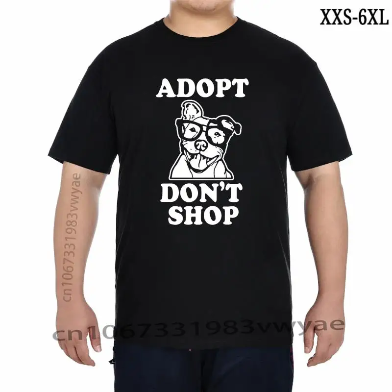 

Adopt Dont Shop Tshirt for Men Pitbull Awareness TShirt Rescue T Shirt Rife Party Harajuku Cotton Men Tops T Shirt Casual