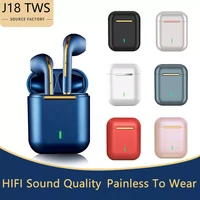 j18 tws wireless headphones bluetooth 5 0 true stereo sport game headset in ear with microphone touch operate for android ios