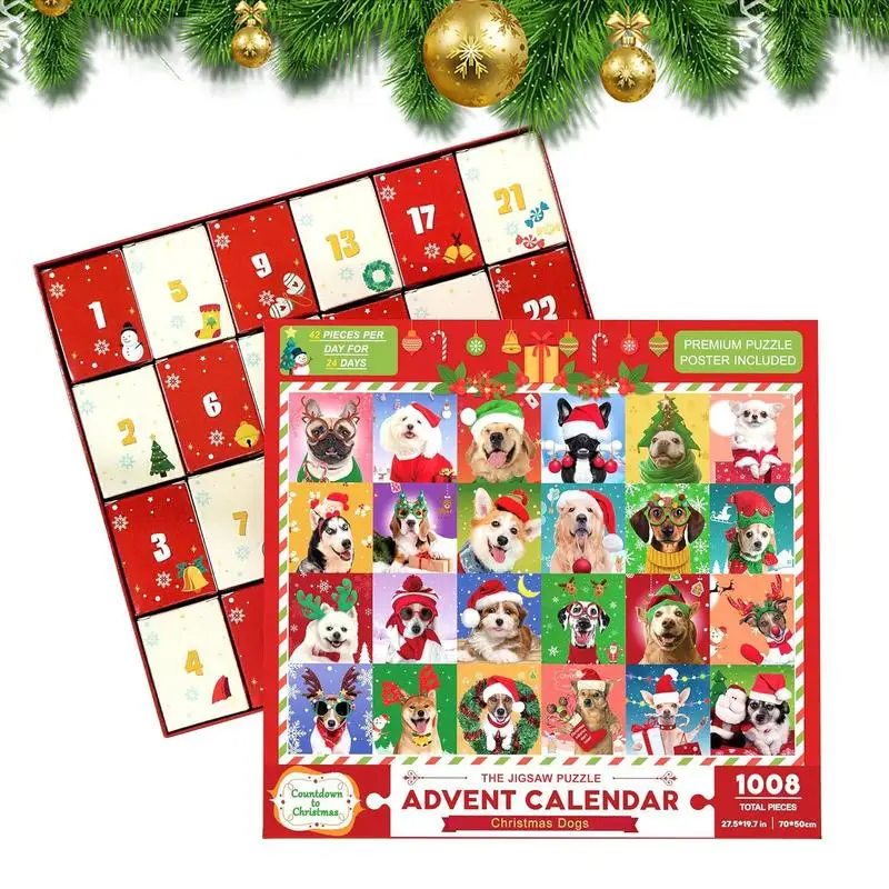 

Advent Calendar Creative 24 Pcs Countdown Paper Puzzle Christmas Advent Calendars Universal Puzzles Set for Fine Motor Skills