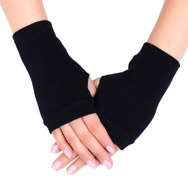 

H9ED Winter Half Finger Gloves Stretchy Hand Wamer Crochet Knitting Fingerless Mitten