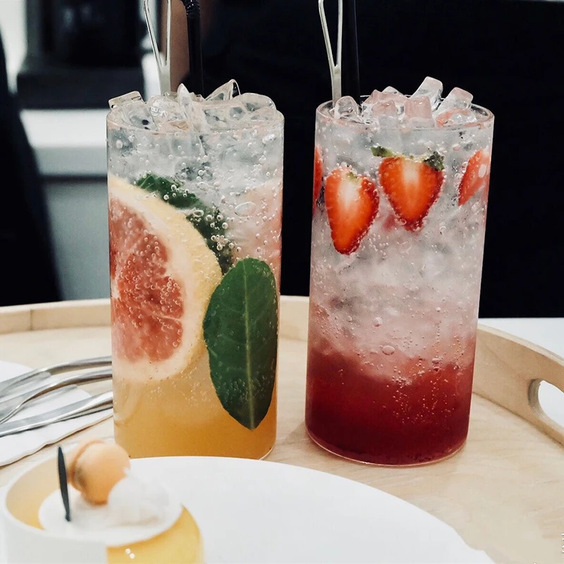 

300/400ml Heat-resistant Glass Straight Cup High Boron Glass Cold Water Cup Home Juice Tea Cup Milk Cup Japanese Style Glass Mug