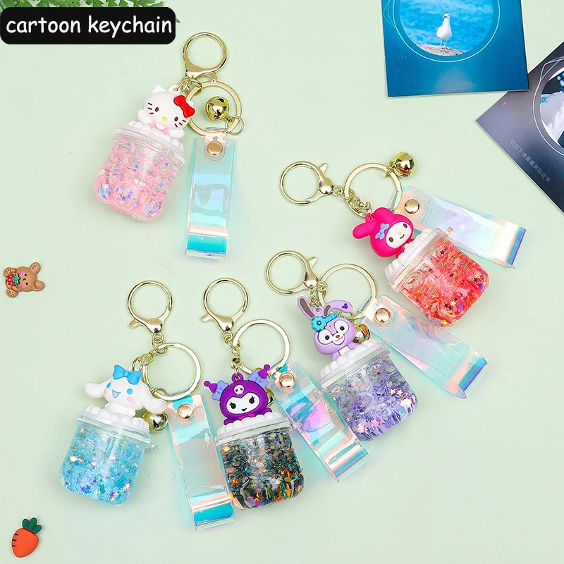 

Kawaii Cinnamoroll Hello Kitty Keychain Anime Kuromi My Melody Key Ring Pompompurin Cartoon Toy Ornament Bag Pendant Sweet Gift