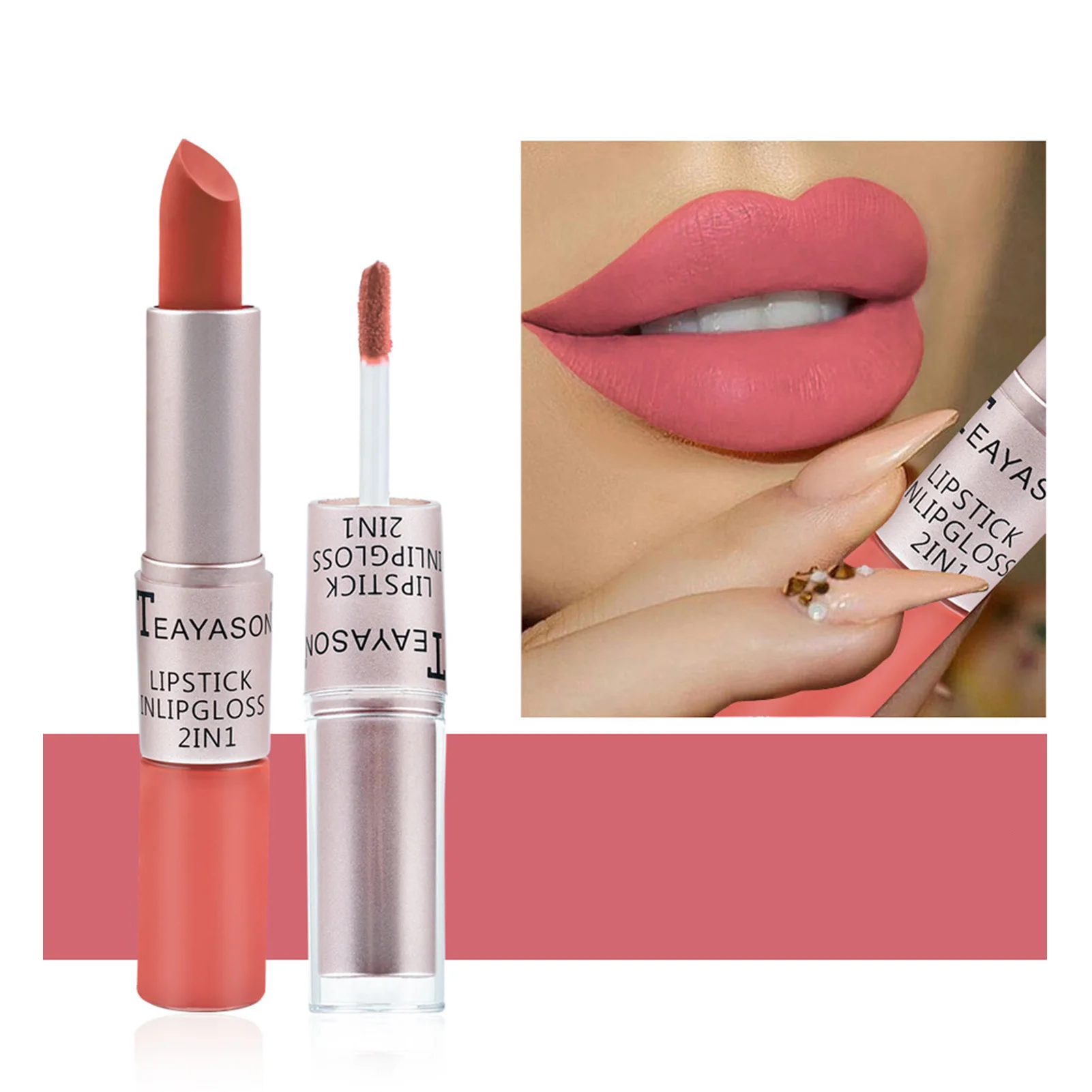 

2 в 1, стойкий блеск для губ для ежедневного и официального макияжа