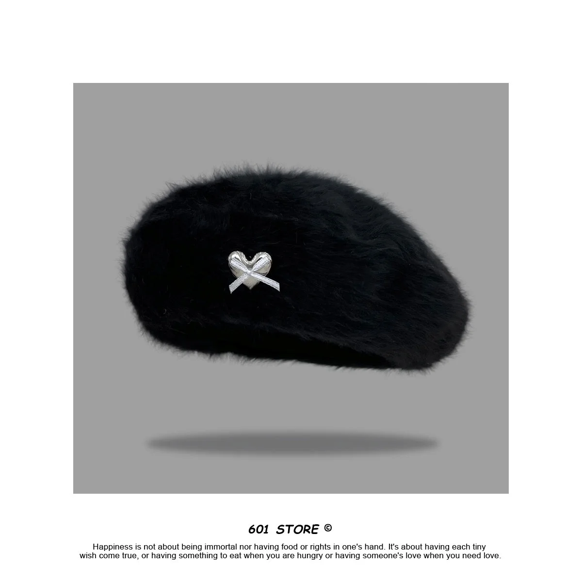 Плюшевый берет из белого кроличьего меха Love 2024 женская осенне-зимняя кепка