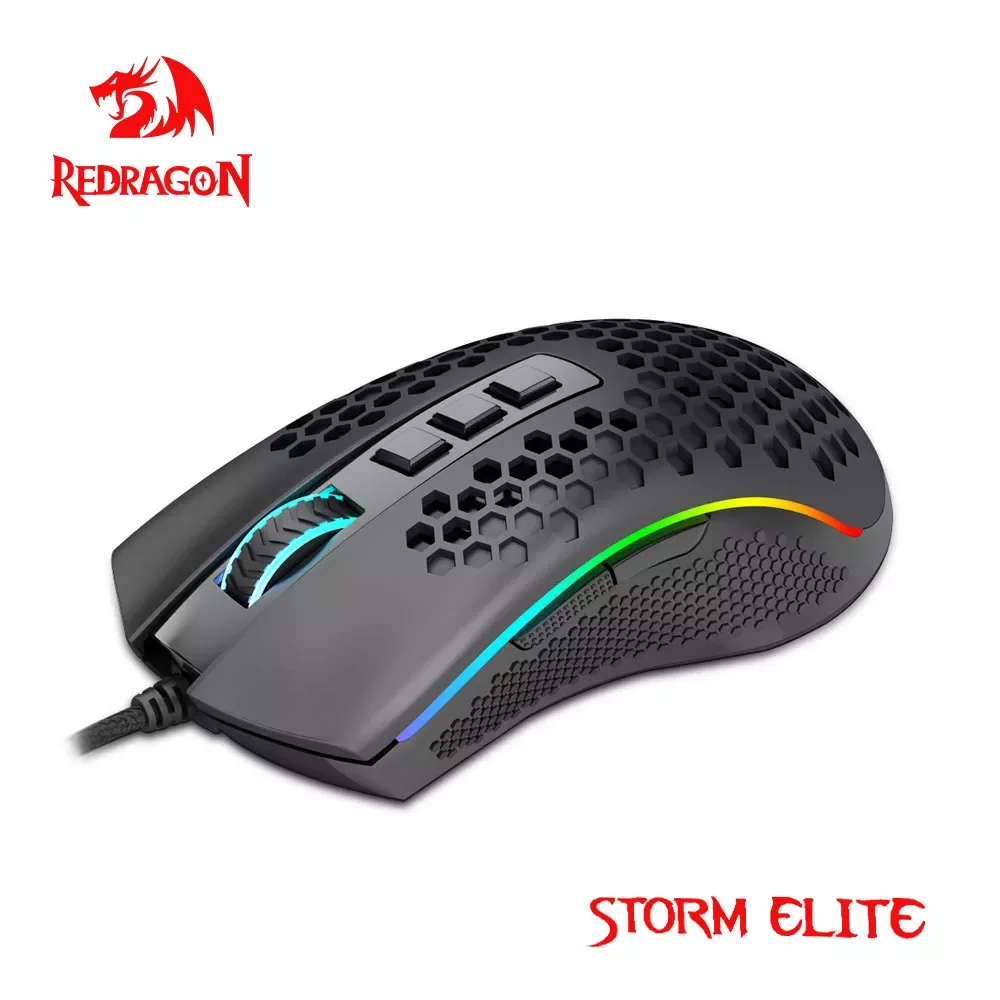 

Redragon Storm Elite M988 USB wired RGB Gaming Mouse 32000 DPI programmable game mice backlight ergonomic laptop PC computer