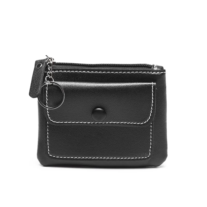 

10pcs Women PU Plain Double Pouch Short Coin Purses