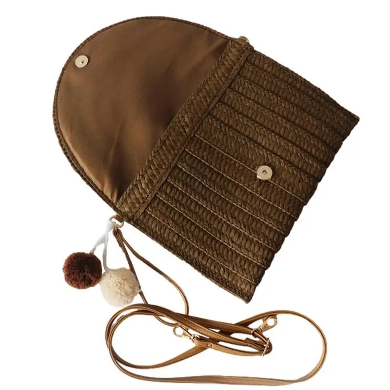 

Straw Handbags Women Beach Rattan Bag Purse Handwoven Rattan Clutch Purse With Weaving Process For Travel Mobile Phones