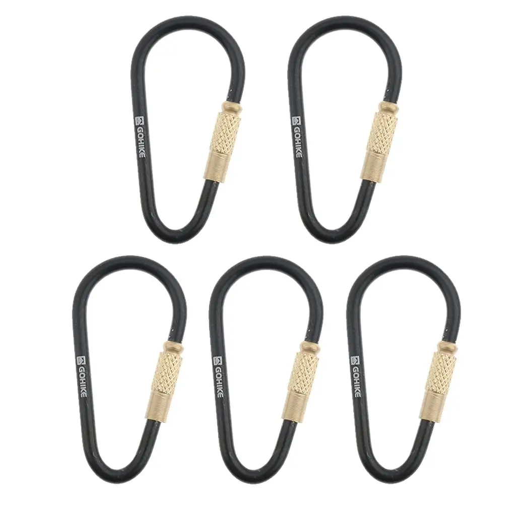 

5x Aluminum Alloy Keychain Carabiners Buckle Hook For Outdoor Sports