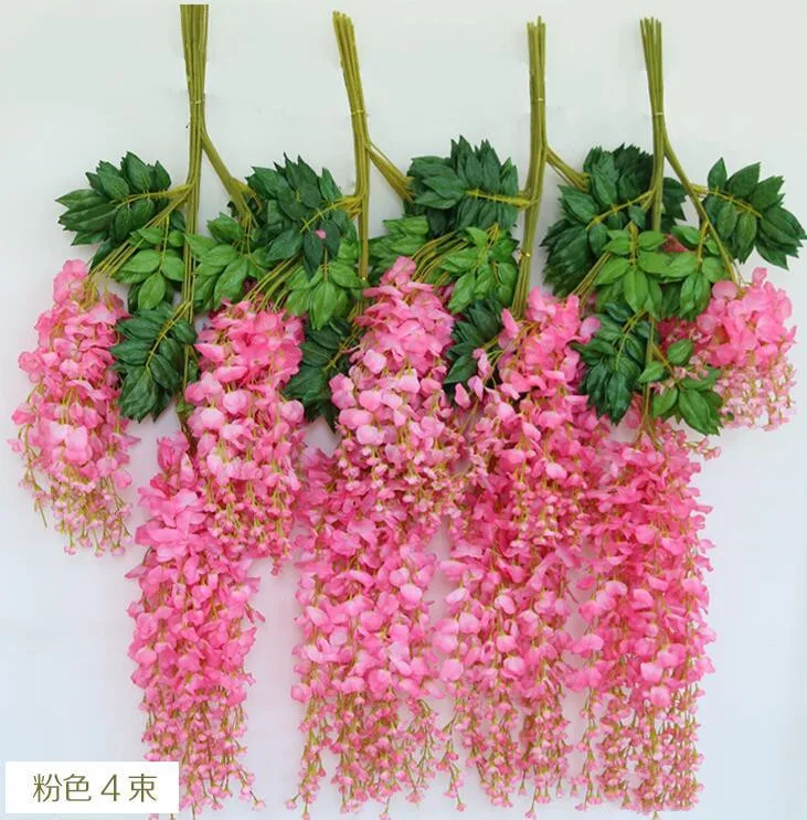 Искусственный плющ цветы Шелковый цветок Глициния лоза из ротанга для