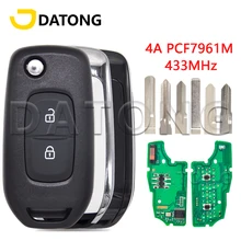 Datong World Car Remote Control Key For Renault Kiwid Dacia Logan 2 Megane Kadjar Duster Clio4 Dokker 4A PCF7961M Chip 433MHz