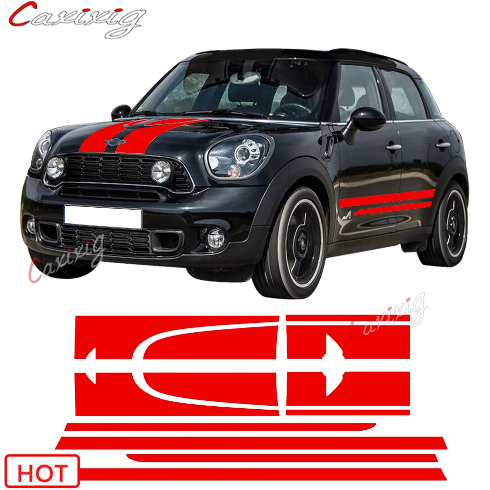 

Decal Sticker Stripe For MINI Countryman R60 John Cooper Works JCW Side Racing Skirt Stripes Hood Rear Decal ACCESSORIES