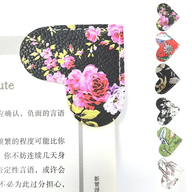 

1PC Vintage Leather Heart-shaped Bookmarks Book Corner Protector Decoraction Office School Reading Supplies Notebook Accessory