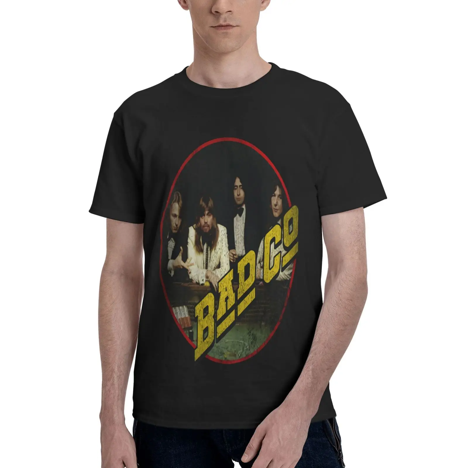 

Мужская футболка Bad Company Bad Co, футболка с рисунком Хезер, мужские футболки, мужская футболка, мужские футболки, футболки с рисунком, одежда из ...