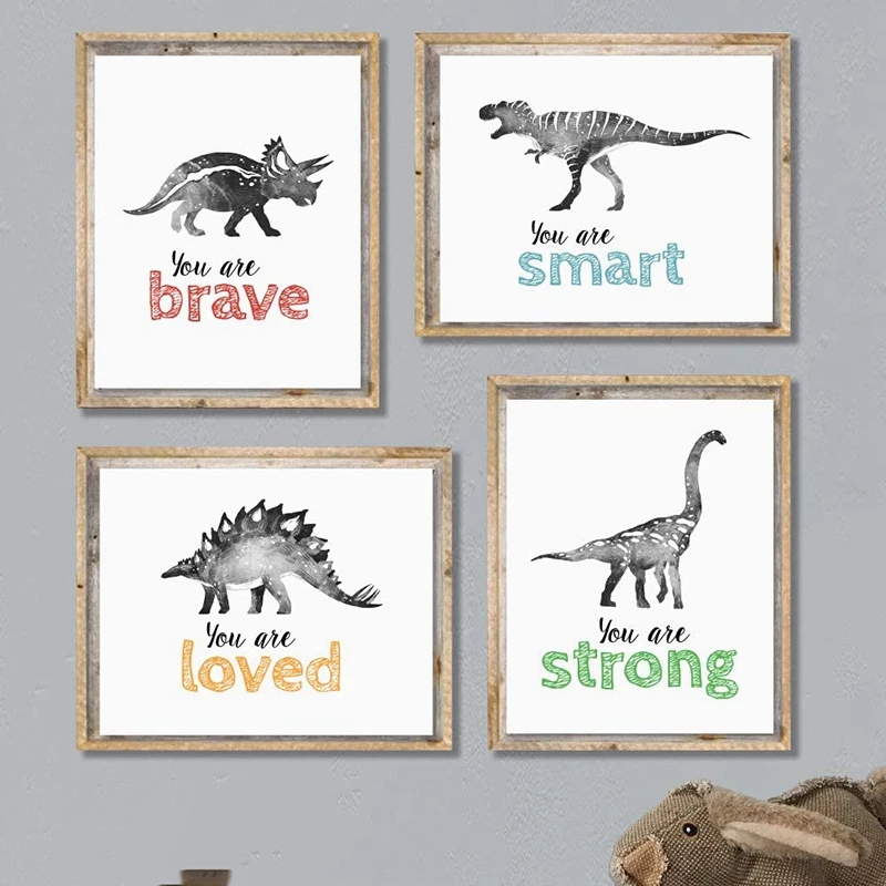 Акция! Настенное искусство в виде динозавра для маленьких мальчиков постеры