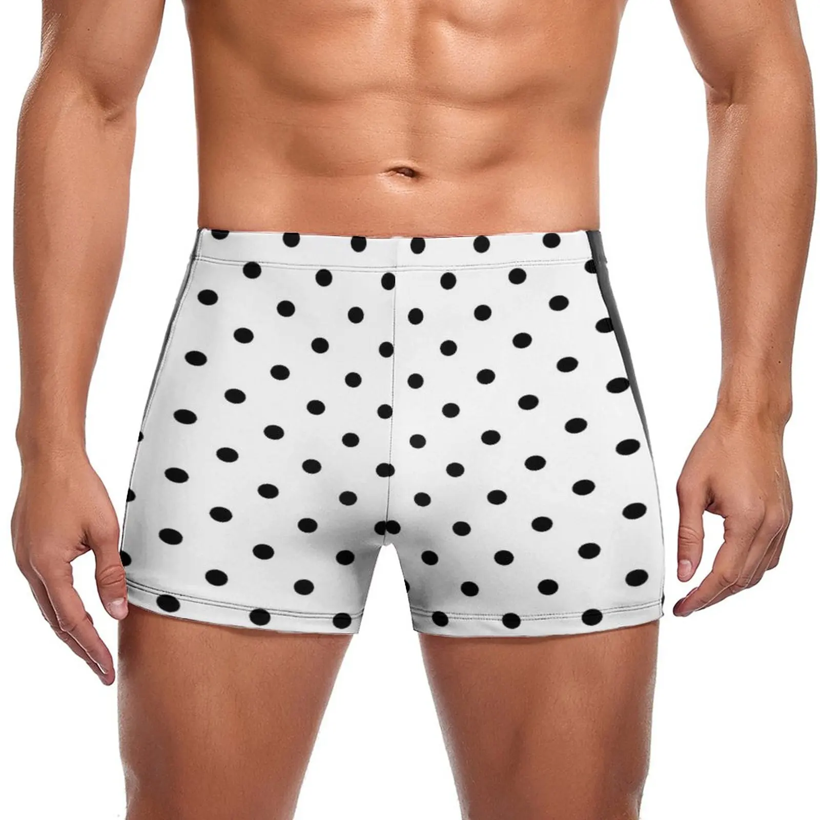 

Classic Polka Dot Swimming Trunks White Black Polkadots Retro Pattern Trending Beach Swim Boxers Large Size Quick Dry Swimwear