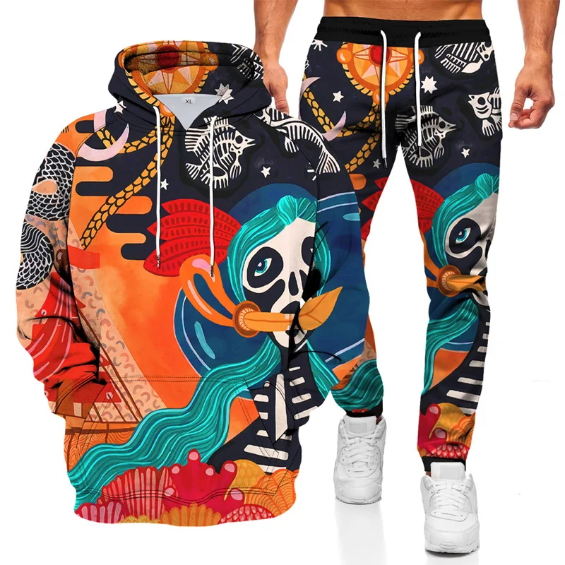 

2022 new spring and autumn men's sports and leisure hoodie suit men and women warm sweater two-piece men's fitness running suit