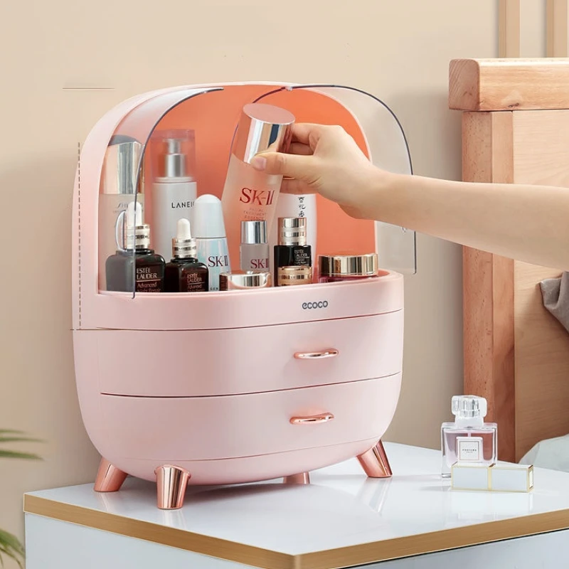 

Fashion Big Capacity Cosmetic Storage Box Waterproof Dustproof Bathroom Desktop Beauty Makeup Organizer Skin Care Storage Drawer