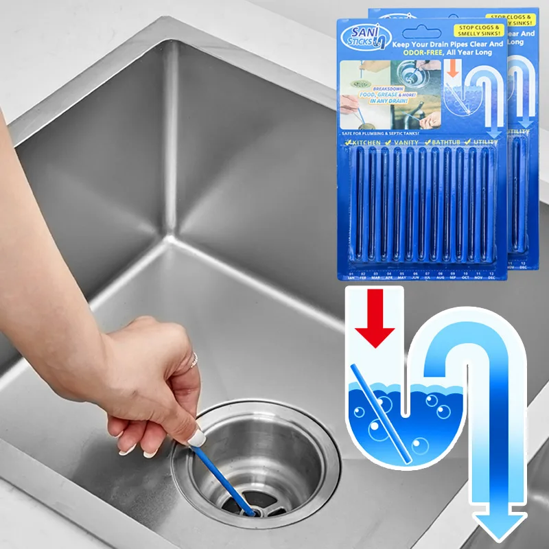 

Household Cleaning Products Kitchen Sink Sewer Cleaning Agent Remove Oil Pollution Washbasin Toilet Bathtub Pipe Cleaning Sticks