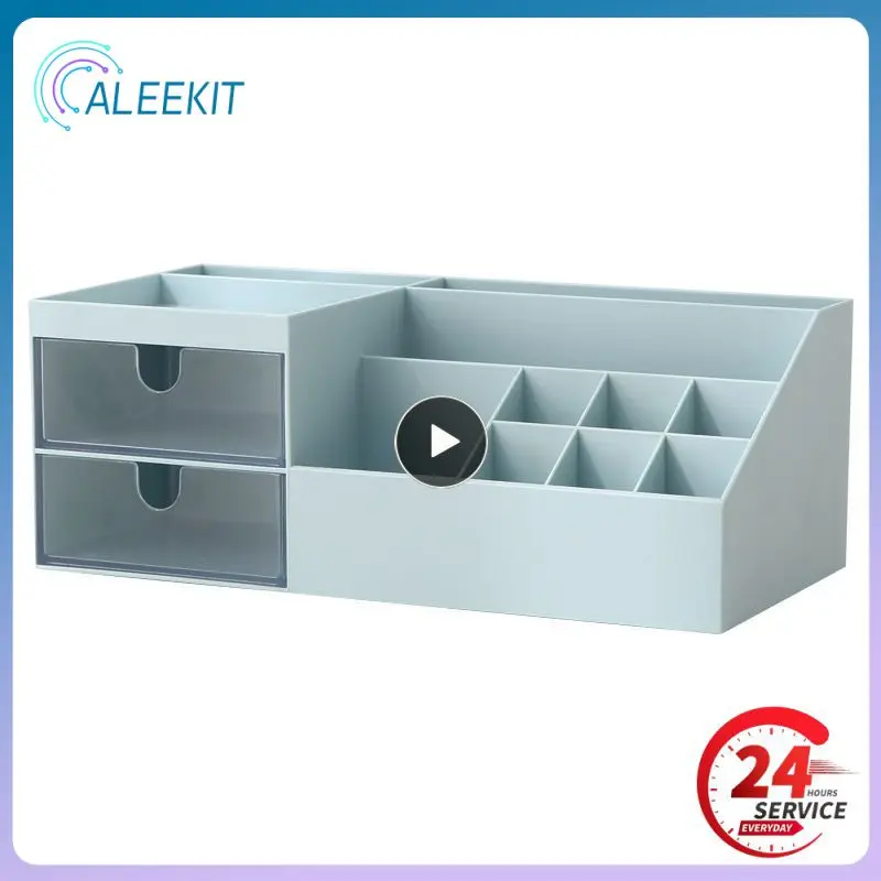 

Multifunctional desktop cosmetics stationery jewelry transparent drawer plastic compartment storage box