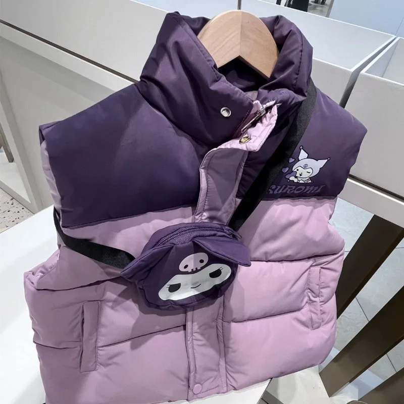 Хлопковая одежда для девочек Sanrio Kuromi новинка 2024 бархатный модный утепленный