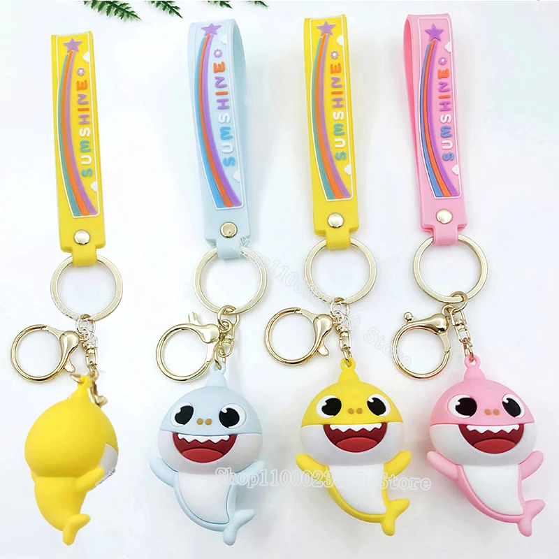 Брелок для ключей Малыш Акула мультяшный ПВХ брелок детский школьный портфель