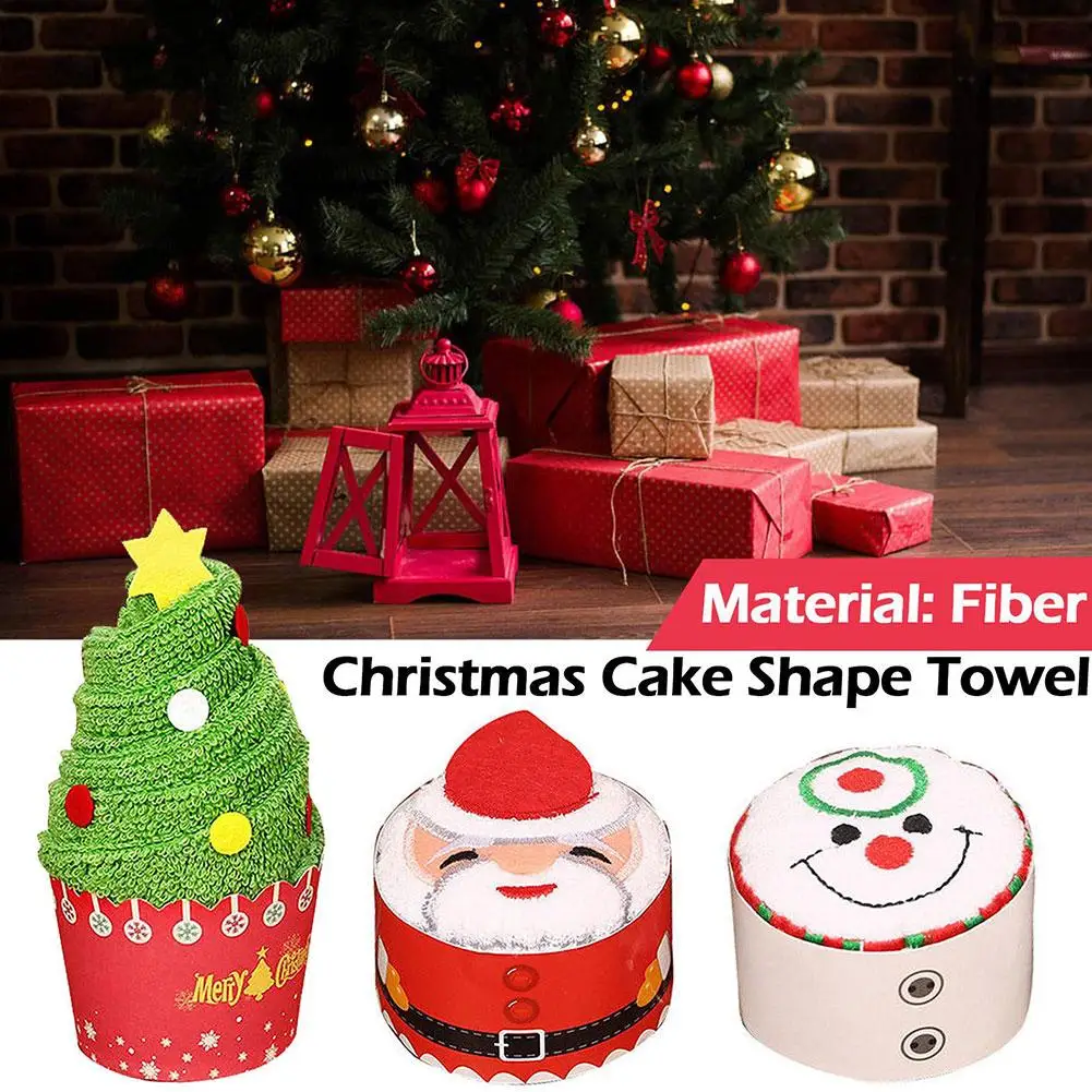 

Рождественское полотенце в форме торта, снеговик, украшение для ужина, новый год 2023, вышитые полотенца для фотографий 2024