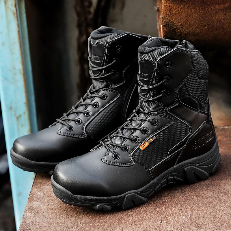 Men's Military Boot Combat Mens Ankle Boot Tactical Big Size 39-46 Army Boot Male Shoes Work Safety Shoes Motocycle Boots