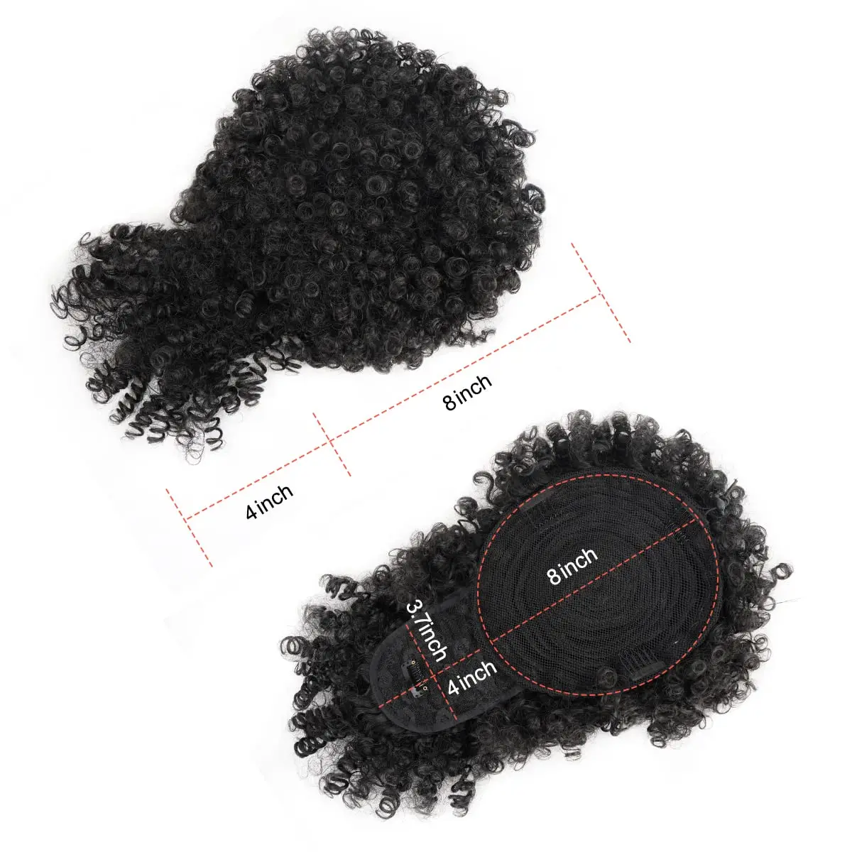 Афро-пуховка с кулиской конский хвост челкой ананас Updo Hair для черных женщин