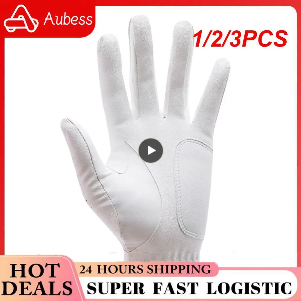 

1/2/3PCS PackGolf Gloves Women Left and Right Hand Genuine Leather Non-Slip Colorful Fabric Breathable Soft Sports