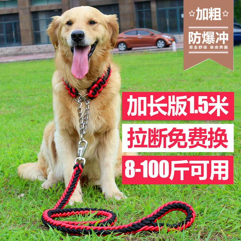 

Dog leash Medium Large Dog Golden Samoyed Alaska dog leash Adjustable collar dog chain