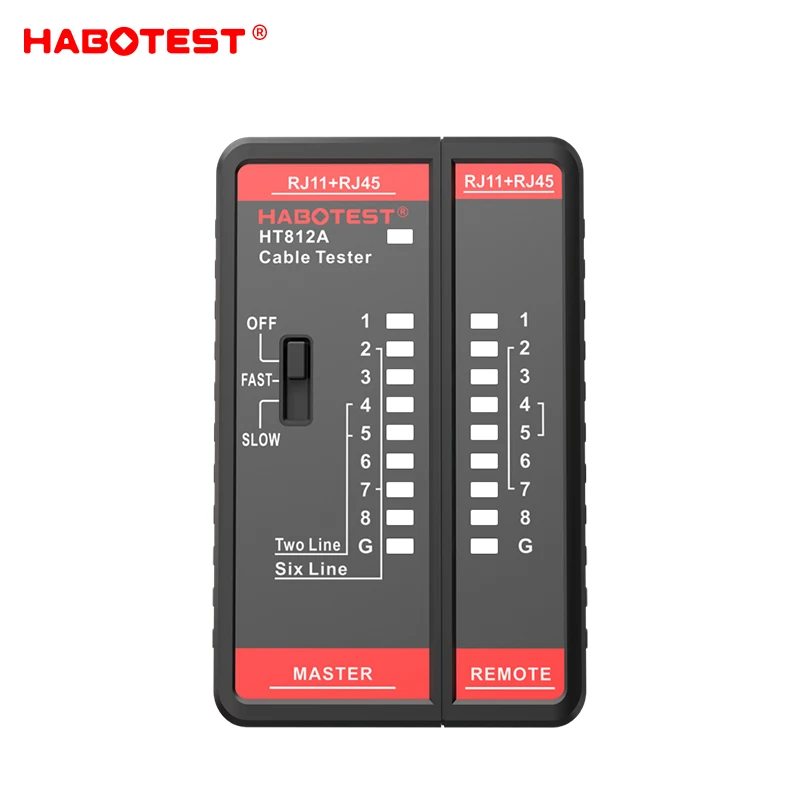 

HABOTEST Network Cable Tester HT812A UTP LAN Cable Finder RJ11 RJ45 Master And Remote Set Alignment Meter Line Tracker Detecter