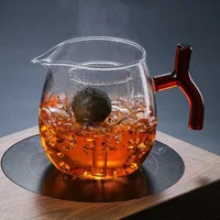 High Borosilicate Glass Small Green Orange Teapot Thick Gongdao Cup Boiling Tea Maker Gung Fu Tea Set Tea Cup Red Wine Dispenser