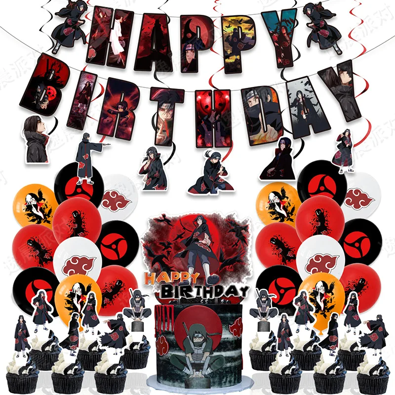

Uzumakied Naruto Theme Kid Birthday Balloons Party Event Decor Supplies Sasuke Banner Cake Topper Baby Shower Helium Globos Toys