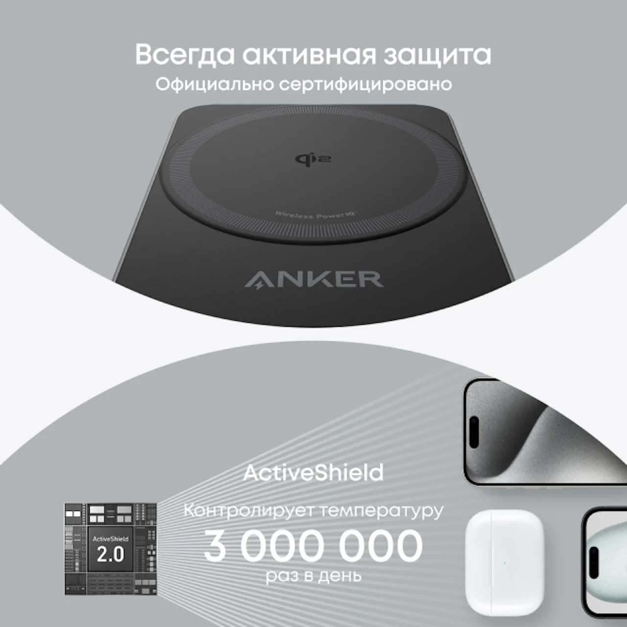 Зарядная станция Anker MagGo 3-в-1 для iPhone 16, беспроводная зарядная подставка, совместимая с MagSafe, складное зарядное устройство Qi2 15 Вт (art.: 3920dbcccf3a9) - 3920dbcccf3a9