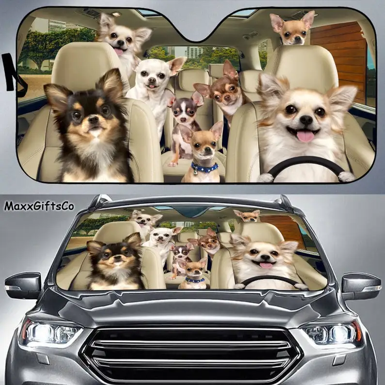 

Chihuahua Auto Zonnescherm, Chihuahua Voorruit, Honden Familie Zonnescherm, Honden Auto Accessoires, Auto Decoratie, chihuahua L