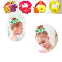 new girl chrysanthemum garland hair bun ring elastic wreath crown wedding garland headband magic hair bun donut for baby