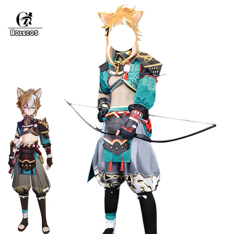 

ROLECOS Game Genshin Impact Gorou Cosplay Costume Gorou Cosplay Costume Man Fox Boy Outfits Halloween Uniform Pants Full Set