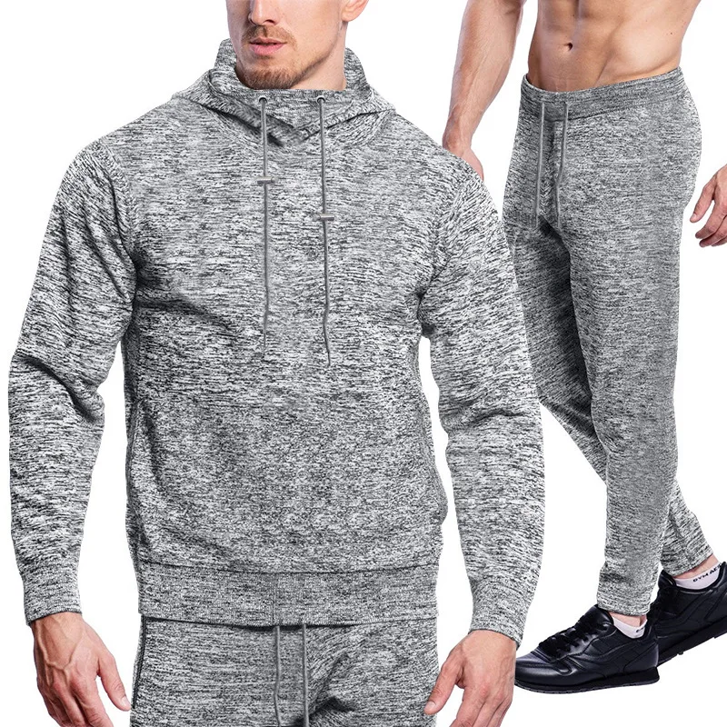 

Trendy Sweater Men's Autumn And Winter New Solid Color With Fur Thick Loose Personality Hooded Sweater Set Spot Goods