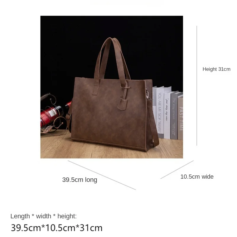 Мужская сумка-тоут модная Универсальная мягкая кожаная сумка через плечо